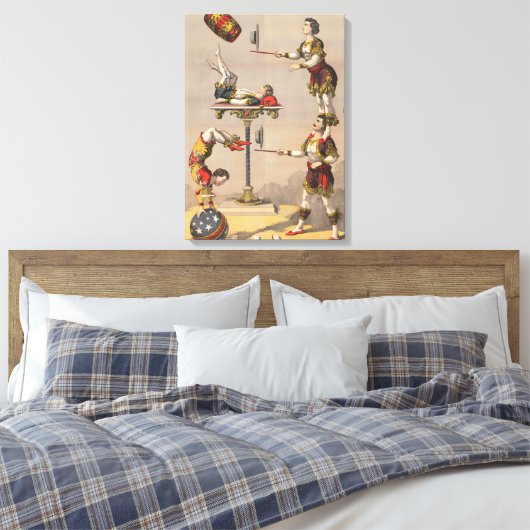 grafische afdruk van een acrobatische handeling. canvas afdruk (Insitu (Slaapkamer))