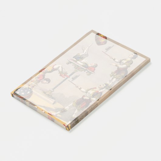 grafische afdruk van een acrobatische handeling. post-it® notes (Schuin)