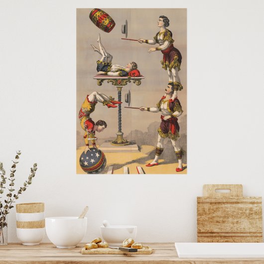  grafische afdruk van een acrobatische handeling. poster (Keuken)