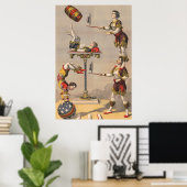 grafische afdruk van een acrobatische handeling. poster (Thuiskantoor)