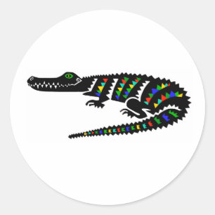 Grafische Amerikaanse CROCODILE Conservation - Rep Ronde Sticker