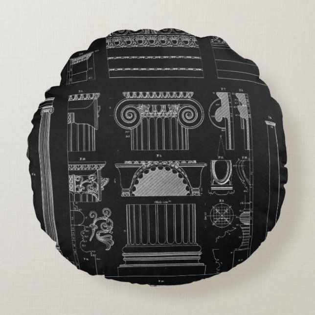 Grafische architectuur IV Rond Kussen (Voorkant)