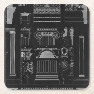 Grafische architectuur IV Vierkante Kartonnen Onderzetter