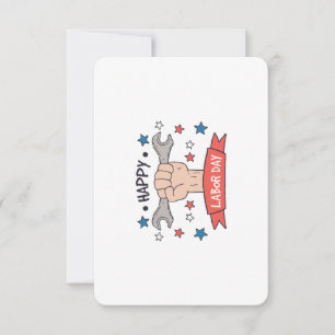 Grafische badge kleurontwerp voor Dag van de Arbei Bedankkaart