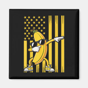 Grafische banaan Amerikaanse Vlag Bananendans 4t Magneet