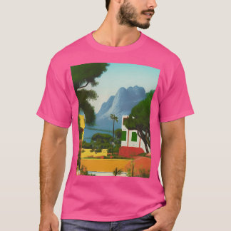 Grafische bergen t-shirt