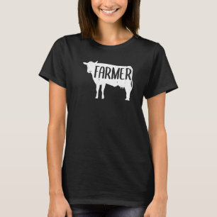 Grafische boer koe boer Landbouw Tractor T-shirt