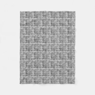 Grafische Burlap geweven snaren Monocolor Wit Fleece Deken
