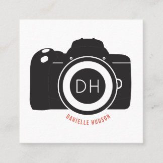Grafische camera fotografie vierkante visitekaartje