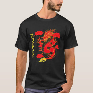 Grafische Chinese Drakenstijl T-shirt