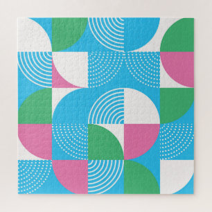 Grafische cirkels: naadloos motief. legpuzzel