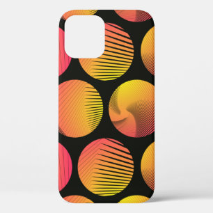 grafische cirkels naadloos patroon in oranje vuur iPhone 12 hoesje