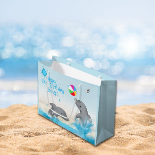 Grafische Dolfijn Splash Volleybal Ocean Verjaarda Groot Cadeauzakje