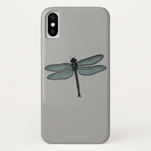 Grafische dragonfly grijze kunst Case-Mate iPhone case (Achterkant)