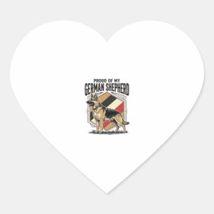 Grafische Duitse Herdershond Vintage Gravure Honde Hart Sticker