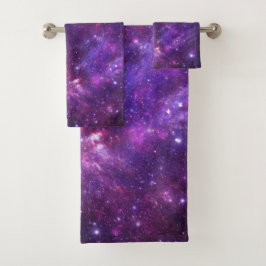 Grafische Galaxy badkamer handdoek set