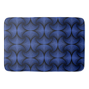 Grafische geometrische 3D Scallop Fan Blauw Badmat