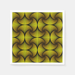 Grafische geometrische 3D Scallop Fan Geel Servet