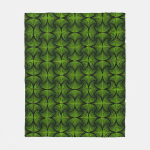 Grafische geometrische 3D Scallop Fan Green Fleece Deken