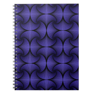 Grafische geometrische 3D Scallop Fan Paarse Notitieboek