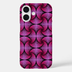 Grafische geometrische 3D Scallop Fan Pink iPhone 16 Hoesje