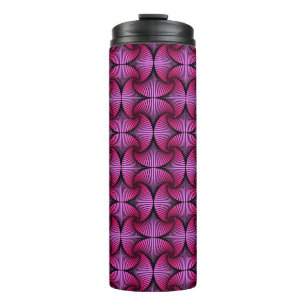 Grafische geometrische 3D Scallop Fan Pink Thermosbeker
