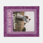 Grafische gepersonaliseerde fototekst Grootma Gift Fleece Deken (Voorkant (Horizontaal))