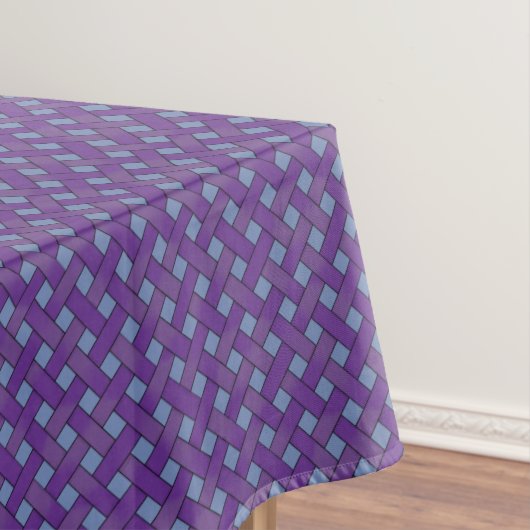 Grafische Geweven Paarse Rattan op Custom Blue Tafelkleed (Voorbeeld)