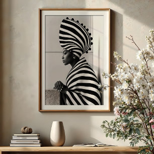 Grafische glamour: gestreept avant-gardistisch por poster