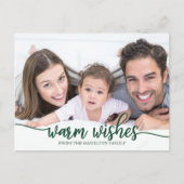 Grafische groene kalligrafie Kerstmis Briefkaart (Voorkant)