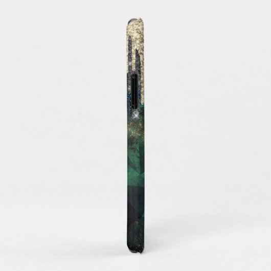 Grafische groene turquoise goudglitter druppelt mo Case-Mate iPhone case (Achterkant/rechts)