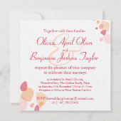 Grafische hedendaagse bloembladen Uitnodigen voor  Kaart (Achterkant)