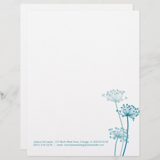 Grafische hedendaagse bloemkoeien uit peterselie p briefhoofd ontwerp (Voorkant / Achterkant)