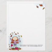 Grafische herfst / herfst meisje briefhoofd (Voorkant / Achterkant)