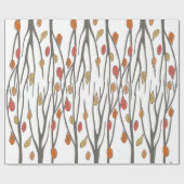 Grafische herfstherfstbladeren en bomen cadeaupapier (Vlak)
