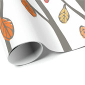 Grafische herfstherfstbladeren en bomen cadeaupapier (Rol Hoek)