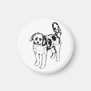 Grafische Inkt Hond Voegt Vrolijke Sfeer Toe aan D Magneet