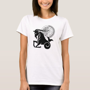 Grafische kaart Capricorn Zee-geit, Grieks T-shirt