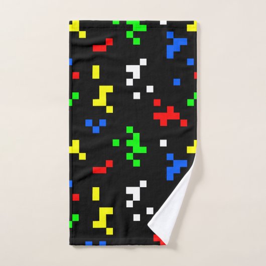 Grafische kaart met 8-bits videobeelden retro bad handdoek (Handdoek)