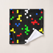 Grafische kaart met 8-bits videobeelden retro bad handdoek (Wasdoekje)