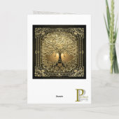 Grafische kaart met gouden levensboom (Achterkant)