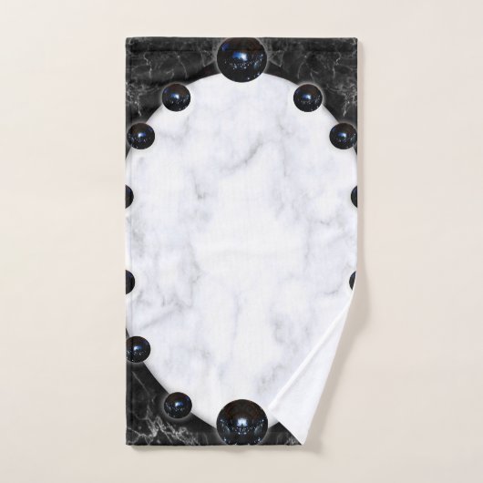 Grafische kaart met witte en zwarte marmer bad handdoek (Handdoek)
