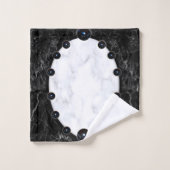 Grafische kaart met witte en zwarte marmer bad handdoek (Wasdoekje)