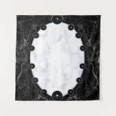 Grafische kaart met witte en zwarte marmer wandkleed (Voorkant)