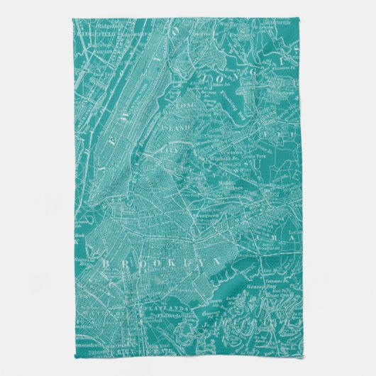 Grafische kaart van New York Theedoek (Verticaal)
