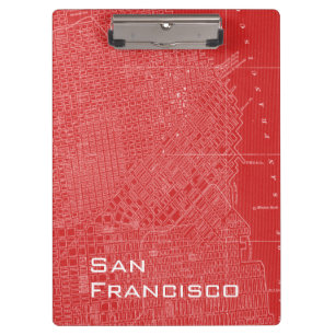 Grafische kaart van San Francisco Klembord