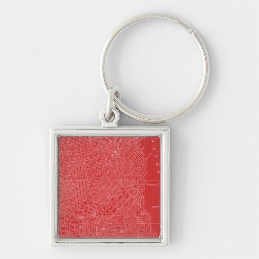 Grafische kaart van San Francisco Sleutelhanger (Voorkant)