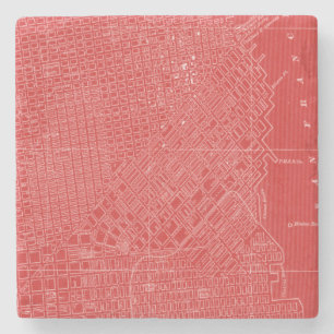 Grafische kaart van San Francisco Stenen Onderzetter