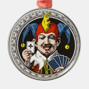 grafische kaart voor jokerspelen metalen ornament