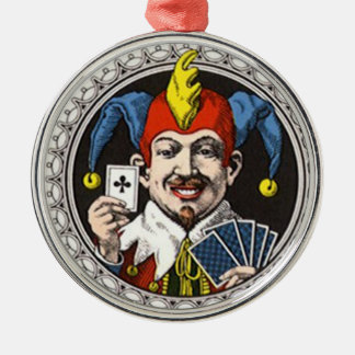 grafische kaart voor jokerspelen metalen ornament